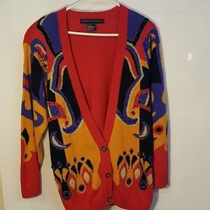 Vintage women's bedazzled cardigan